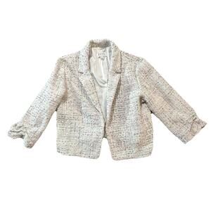 Elle Women’s Pastel Pretty Tweed Cropped Blazer Jacket Size Large NWT